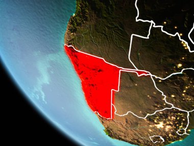 Dünya üzerinde gece Namibya