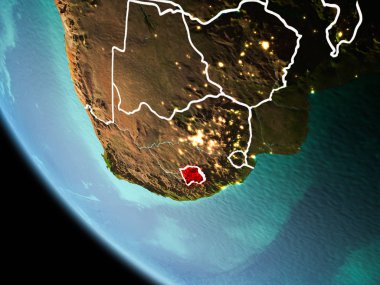 Dünya üzerinde gece Lesotho