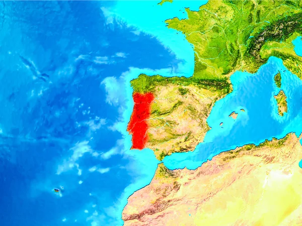 Portugal em vermelho na Terra — Fotografia de Stock