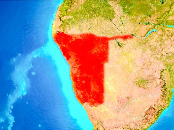 Namibia in rot auf der Erde — Stockfoto