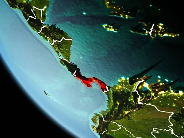 Panamá de noche en la Tierra —  Fotos de Stock