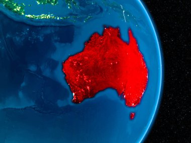 Kırmızı gece Avustralya'da