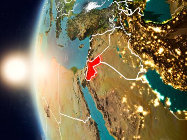 Yeryüzünde günbatımı sırasında Jordan