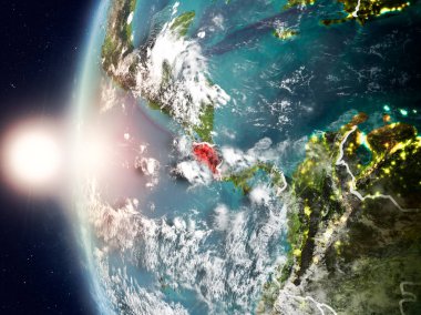 Yeryüzünde günbatımı sırasında Kosta Rika