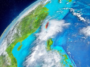 Tayvan alan görünümünde kırmızı