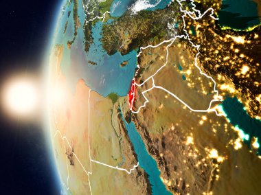 Yeryüzünde günbatımı sırasında İsrail