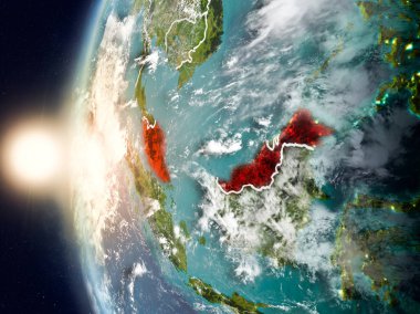 Yeryüzünde günbatımı sırasında Malezya