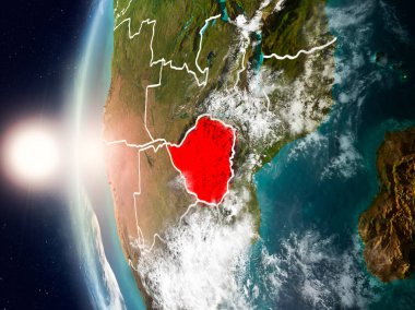 Yeryüzünde günbatımı sırasında Zimbabve