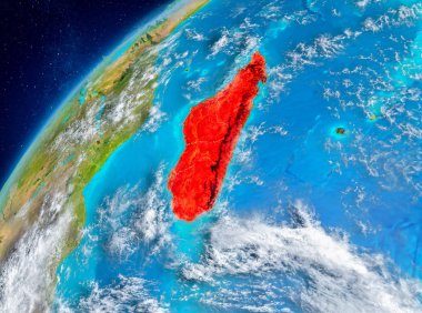 Madagaskar alan görünümünde kırmızı