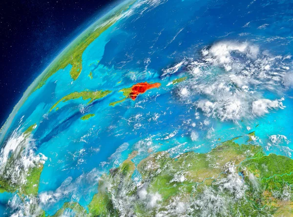 Простір подання Домініканська Республіка червоним кольором — стокове фото