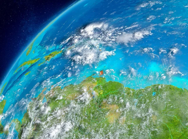 Простір подання Карибського басейну в червоний колір — стокове фото