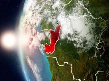 Yeryüzünde günbatımı sırasında Kongo