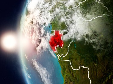 Yeryüzünde günbatımı sırasında Gabon