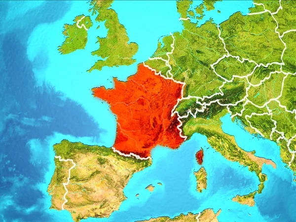 Mapa Francji — Zdjęcie stockowe