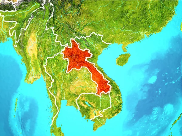 Karte von Laos — Stockfoto