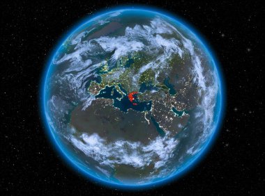 Dünya üzerinde gece Yunanistan