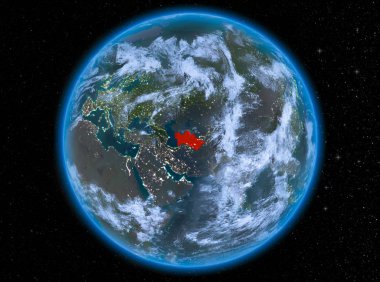 Dünya üzerinde gece Türkmenistan