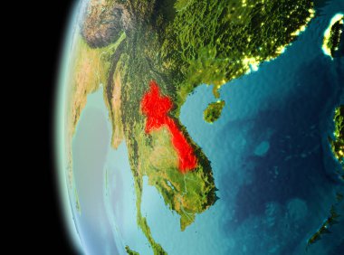 Laos yeryüzünde görünümünü akşam