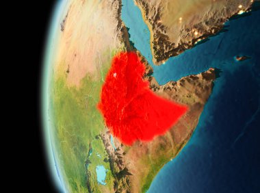 Etiyopya dünya üzerindeki görünümünü akşam