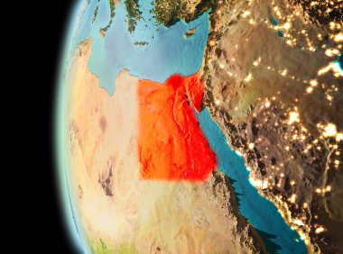 Akşam görünüm Mısır yeryüzünde