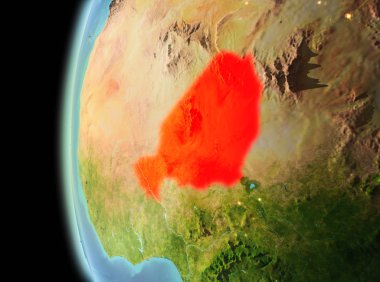 Nijer yeryüzünde görünümünü akşam