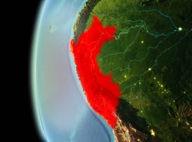 Peru dünyada akşam görünümü