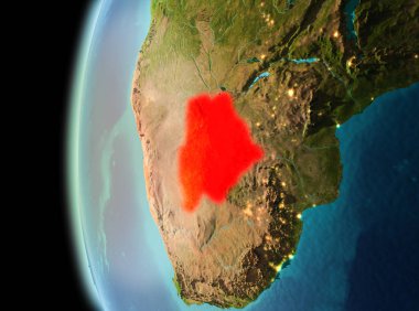 Botsvana yeryüzünde akşam görünümü