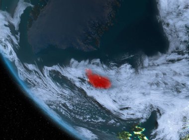 İzlanda yeryüzünde gece görünümü