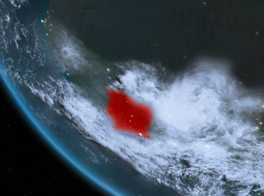 Fildişi Sahili yeryüzünde gece görünümü