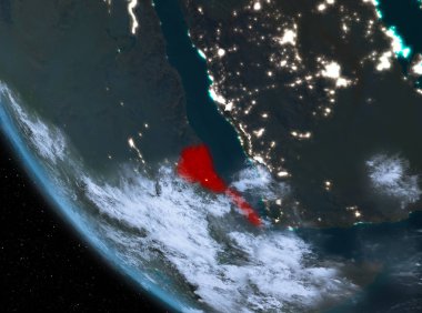 Eritre yeryüzünde gece görünümü