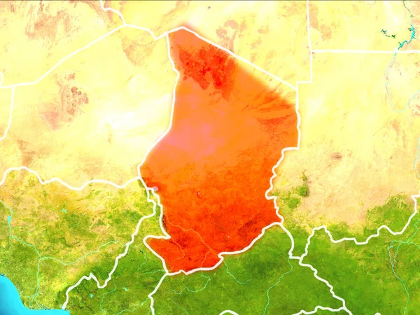 O mapa de Chade — Fotografia de Stock