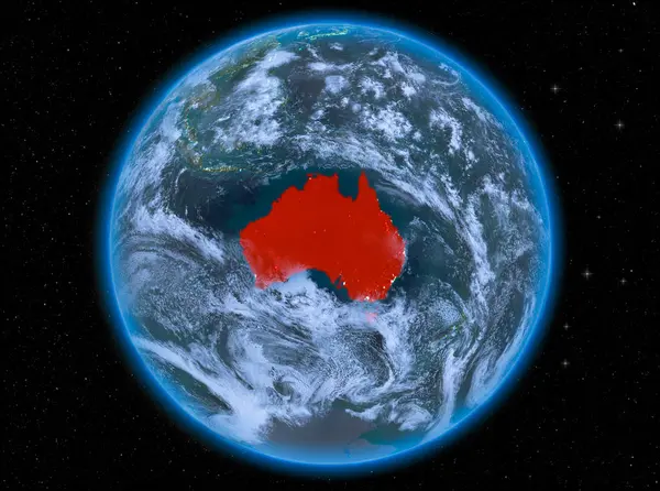 Australien i natt på jorden — Stockfoto