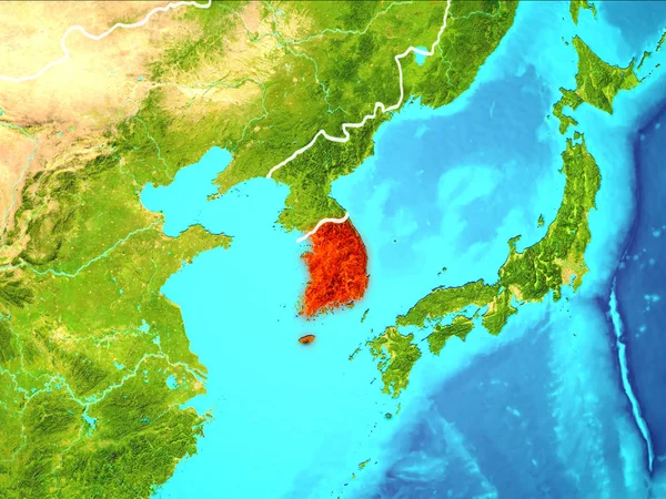 Karte von Südkorea lizenzfreie Stockbilder