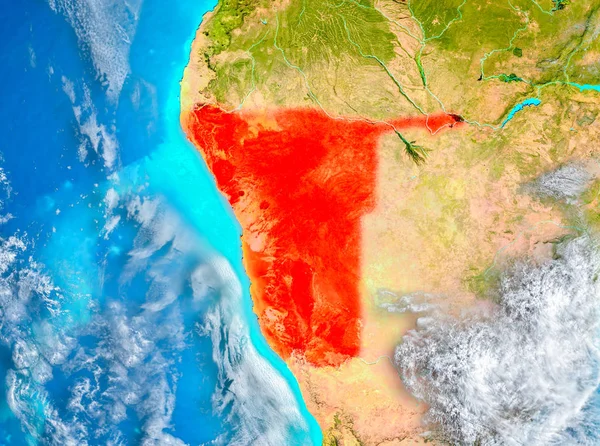 Namibia in rot auf der Erde — Stockfoto