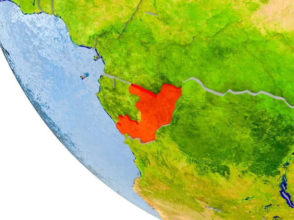 Конго на глобусе — стоковое фото