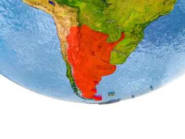 Kırmızı toprak modeli üzerinde Arjantin