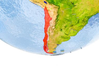 Şili kırmızı Earth modeli