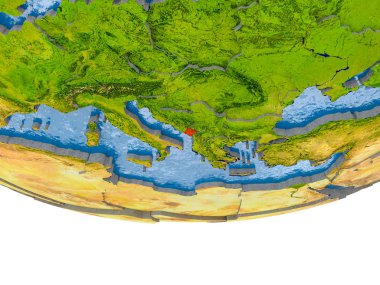 Karadağ kırmızı Earth modeli