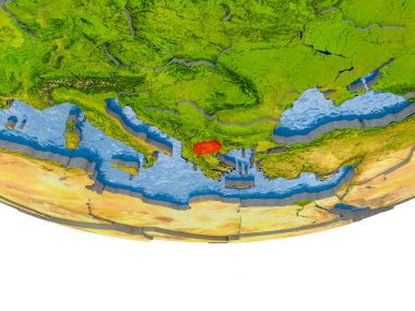 Makedonya kırmızı Earth modeli