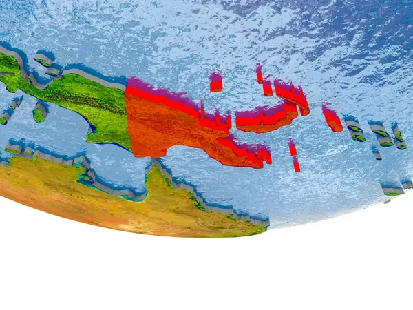 Papua Yeni Gine kırmızı Earth modeli