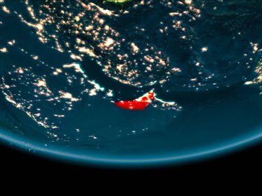 Gece boyunca dünya üzerinde Birleşik Arap Emirlikleri
