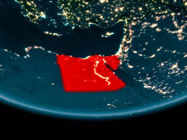 Gece boyunca dünya üzerinde Mısır