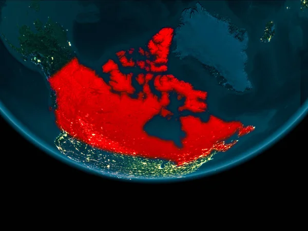 Noc nad Kanada na ziemi — Zdjęcie stockowe