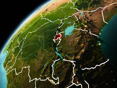 Ruanda yeryüzünde görünümünü akşam