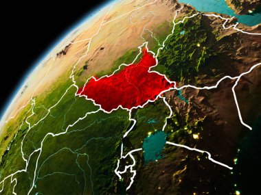 Güney Sudan yeryüzünde görünümünü akşam