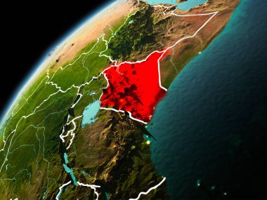 Kenya yeryüzünde görünümünü akşam