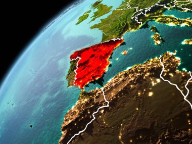 İspanya Dünya üzerindeki görünümünü akşam