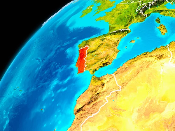 Португалия из космоса — стоковое фото