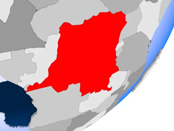 民主刚果共和国的地图 — 图库照片