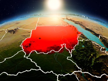 Yörüngeden gündoğumu Sudan'da